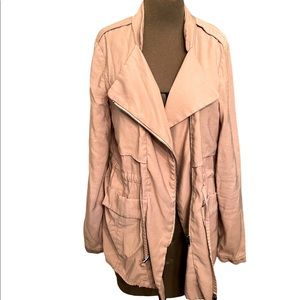 Women’s Promesa Tan Long Zippered Jacket with drawstring, Size Small